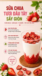 Hình ảnh Sữa chua tươi dâu mộc châu sấy khô ( hot trend)