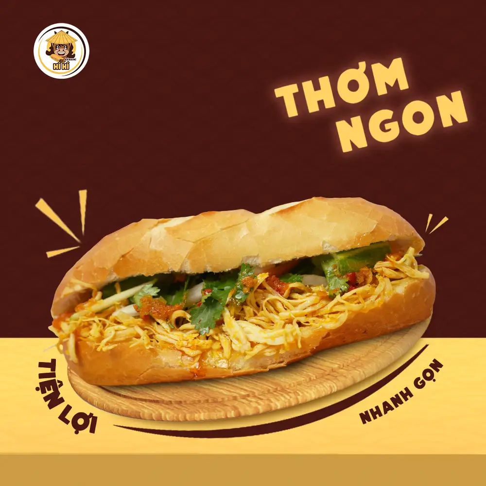 Bánh mì gà xé - 35.000 ₫ tại Bánh Mì Hí Hí - Lê Quang Định