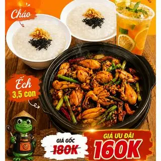 Hình ảnh Combo 2 người no: 2 cháo+ 3.5 ếch to+ trà tắc