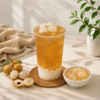 Hình ảnh Trà nhãn thạch dừa hạt chia