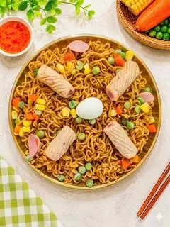 Hình ảnh Mì trộn mực xoắn