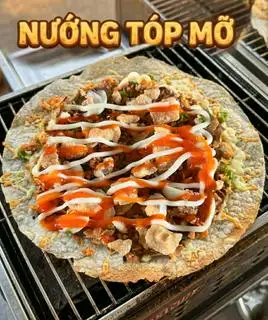Hình ảnh Bánh Tráng Nướng Mỡ Hành Tóp Mỡ