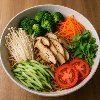 Hình ảnh Mì trộn rau củ