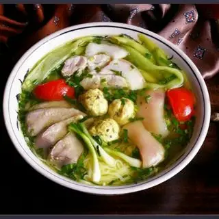 Hình ảnh Combo bún mọc đầy đủ + 1 nước ngọt