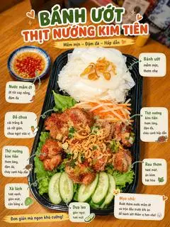 Bánh Ướt Thịt Nướng Kim Tiền - 60.000 ₫ tại Hẻm Đà Lạt - Bánh Ướt Lòng Gà Đà Lạt - Nguyễn Thị Thập