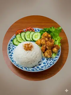 Hình ảnh Cơm gà viên sốt cay Hàn