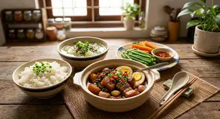 Hình ảnh CƠM BA CHỈ KHO TIÊU
