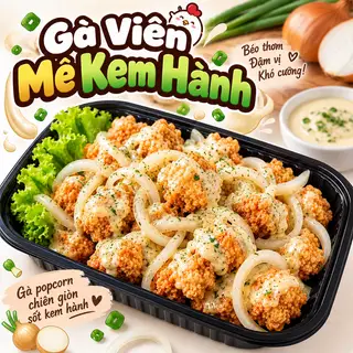Hình ảnh Gà viên mê kem hành