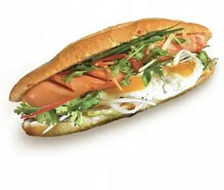 bánh mì xúc xích +ốp La+ phô mai - 45.000 ₫ tại Quán Cơm 53 - Cơm Sườn Bì Chả & Bánh Mì - Bùi Viện