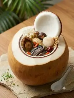 Hình ảnh Gà ác hầm dừa