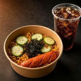 Hình ảnh Combo Mì Trộn Indomie Xúc Xích Rong Biển + Coca