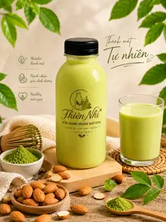 Hình ảnh Sữa hạnh nhân matcha