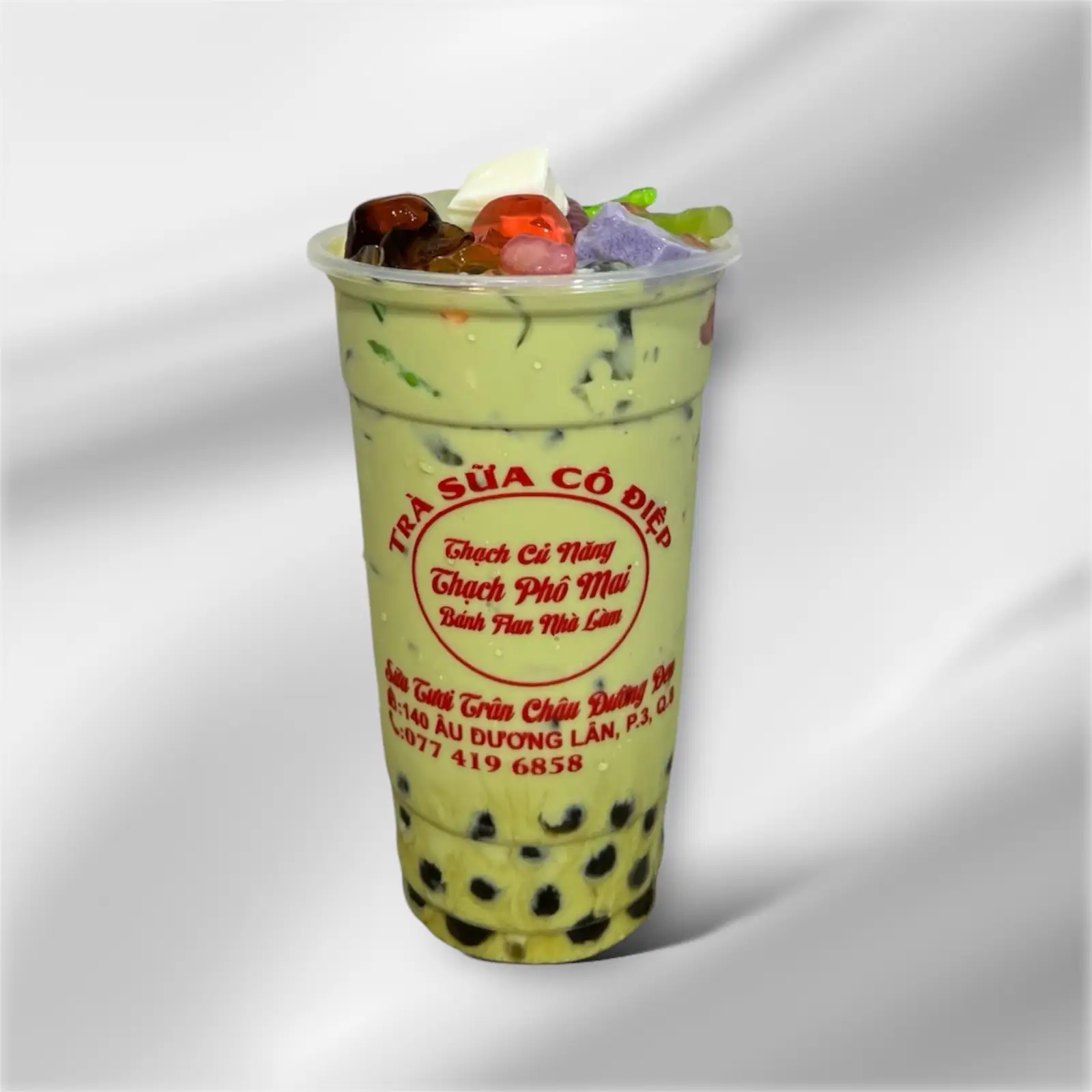 Trà sữa thái xanh full topping - 35.000 ₫ tại Trà Sữa Cô Điệp - Thạch Nhà Làm - Âu Dương Lân