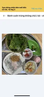 Hình ảnh bánh cuốn trứng tái chín chả quế
