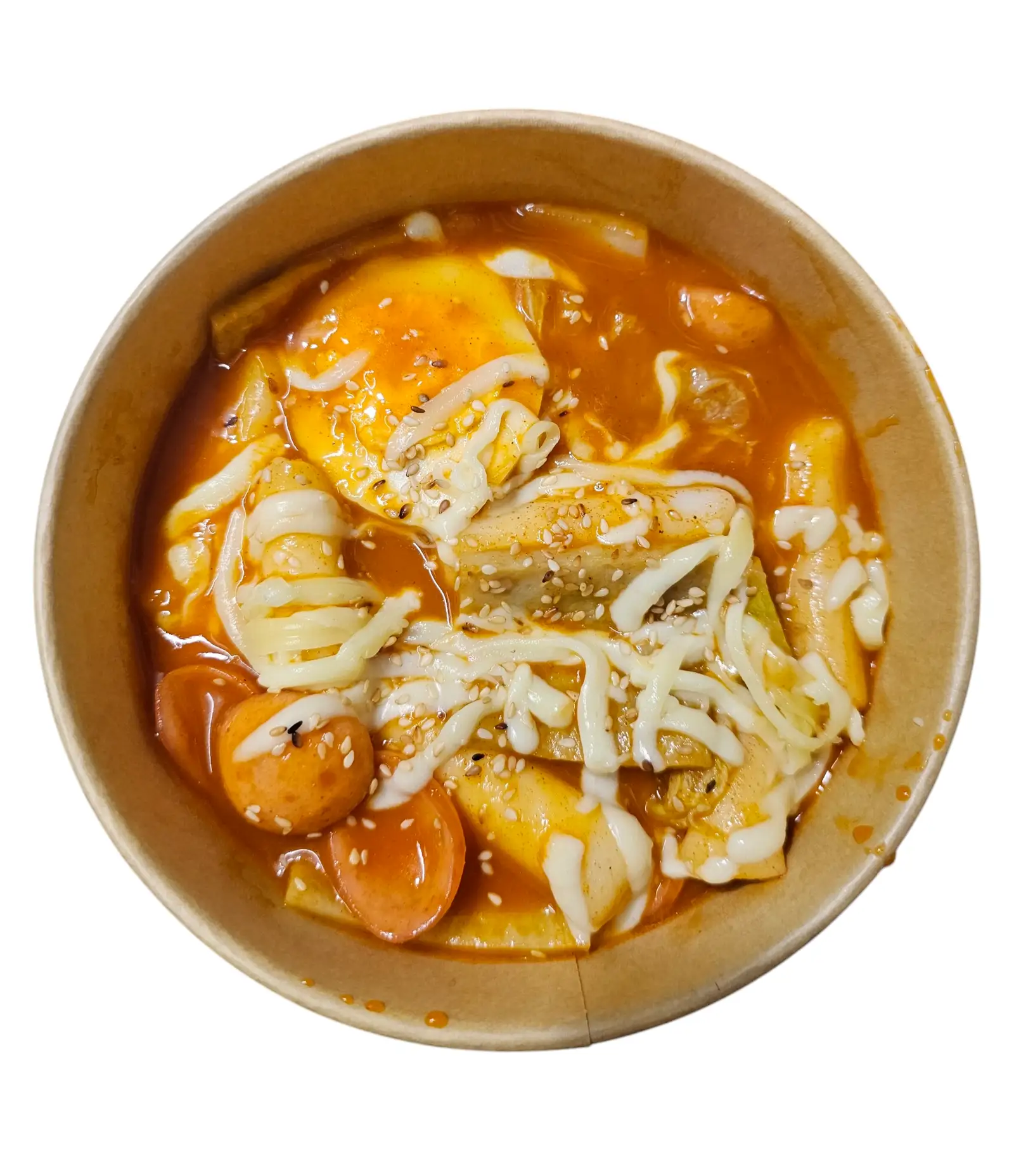 Tokbokki truyền thống XỐT CAY thập cẩm ( chả cá - trứng - xúc xích ) - 70.000 ₫ tại HTV Quán - Tokbokki, Mì Trộn & Gà Rán - Tôn Đản