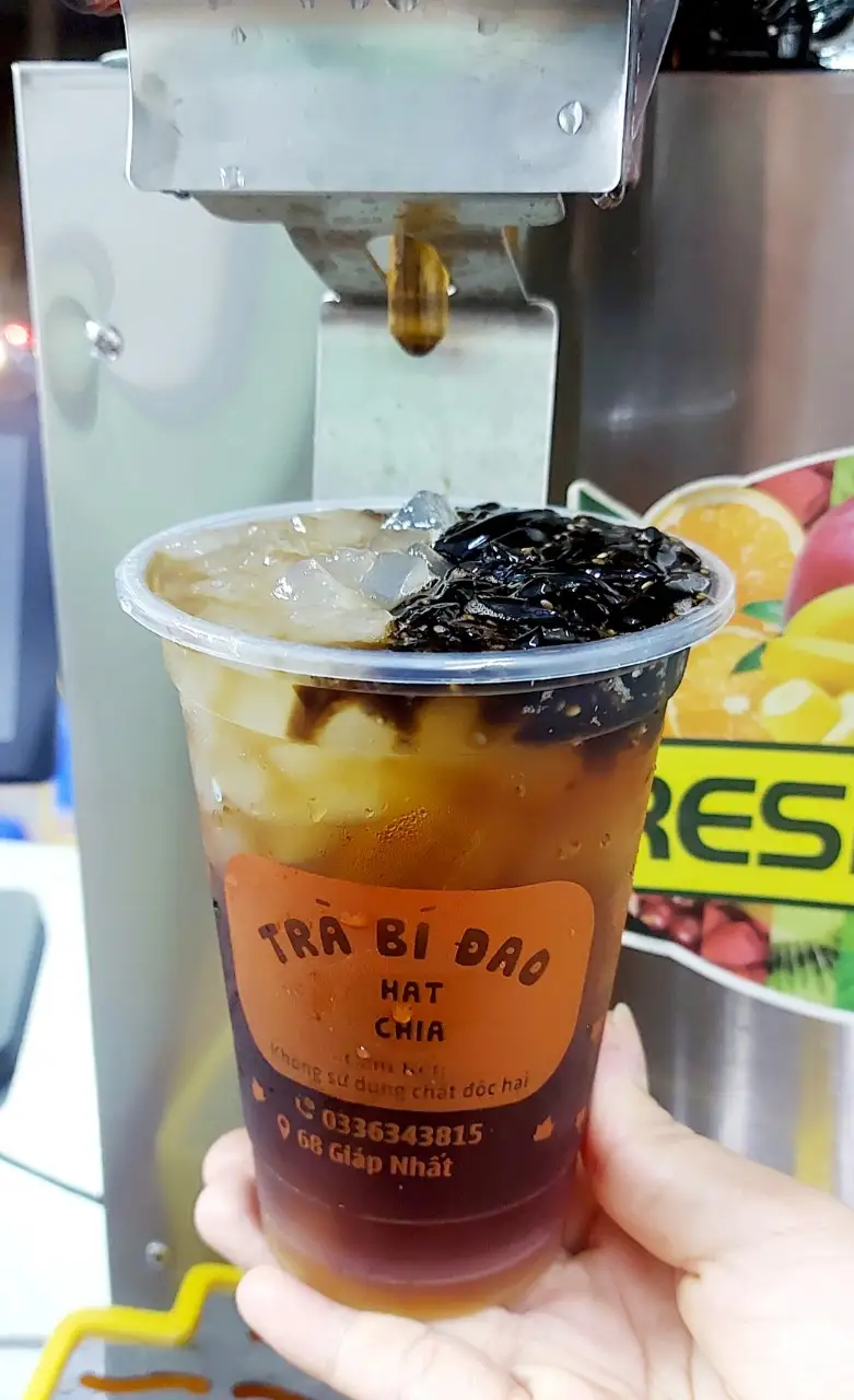 Hình ảnh Trà bí đao full toping thạch hạt chia nha đam