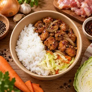 Hình ảnh Cơm Má Đùi Xốt Tiêu Đen