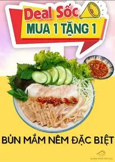 Bún Mắm Nêm đặc biệt + trà chanh tắc - 70.000 ₫ tại Quán Nhớ Gia Lai - Đặc Sản Gia Lai - Hoa Cúc