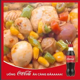 Hình ảnh Mì trộn thập cẩm nhiều topping + Coca