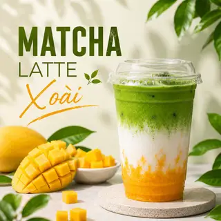 Matcha Latte Xoài - 42.000 ₫ tại Lê Gia - Hồng Trà Tắc & Bánh Tráng Muối Nhuyễn - 3 Tháng 2