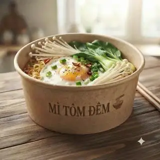 Hình ảnh Mì tôm trứng lòng đào