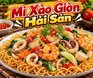 Hình ảnh mì xào giòn hải sản