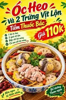 Hình ảnh Óc Heo Và Trứng Vịt Lộn Tiềm Thuốc Bắc