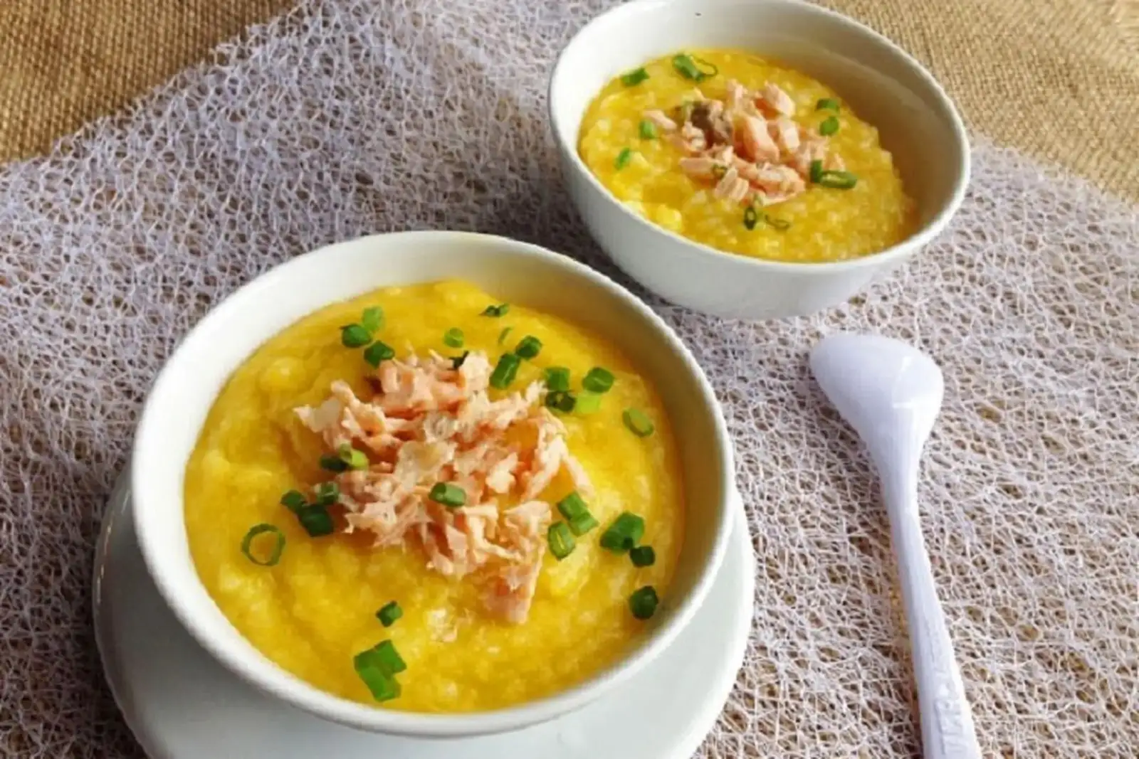 Hình ảnh Cháo thịt bằm bí đỏ