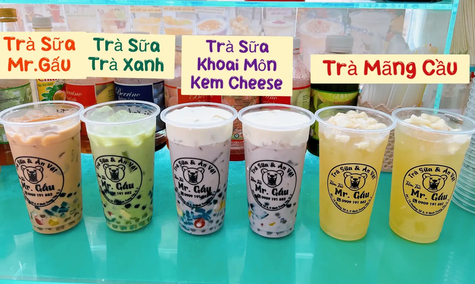 Hình ảnh Trà sữa trà xanh - size M ( Full Toping)