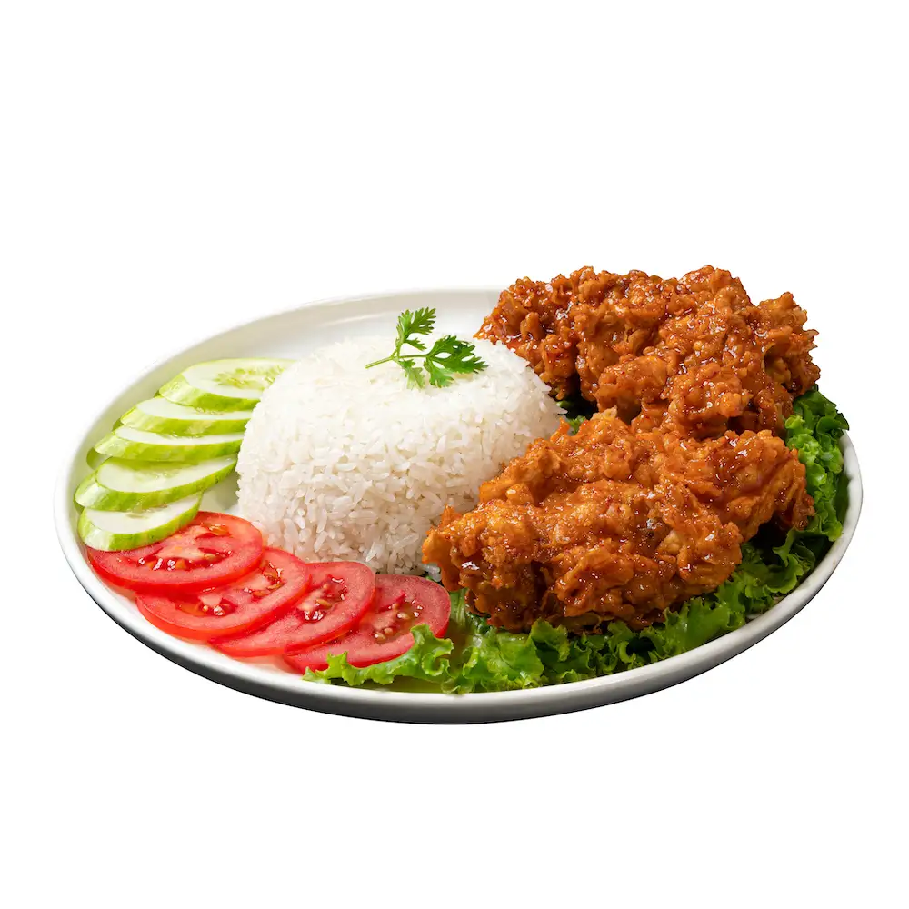Cơm gà không xương giòn xốt - 50.000 ₫ tại 3 Râu - Gà Rán Pizza & Trà Sữa - Nguyễn Đình Chiểu