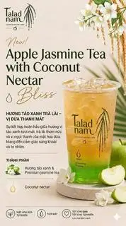Apple Jasmine Tea with Coconut Nectar 500ml - 69.000 ₫ tại Talad Nam - Coconut Nectar & Cafe - Trần Quang Khải