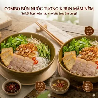 Combo 1 Bún nước tương thịt luộc x 1 Bún mắm nêm thịt luộc - 116.000 ₫ tại Bếp Nhà Ngân - Bún nước tương & Bún mắm nêm - Hiệp Nhất