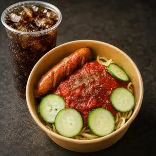 Hình ảnh Combo Mì Ý Sốt Cà Xúc Xích + Coca