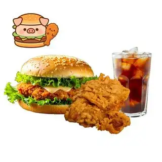 Gà rán + Burger gà + Pepsi ly - 85.000 ₫ tại Gà Rán Chấm Là Ghiền - Vũ Huy Tấn