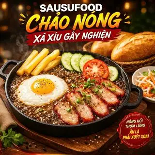 Hình ảnh Bánh mì Chảo nóng Xá Xíu