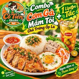 Hình ảnh Combo cơm gà mắm tỏi - chả hấp - trứng - Lipton tắc