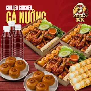Hình ảnh Combo 3 con gà nướng + 15 banh+ 3 ong cơm + 6 sâm + 3 hộp rau