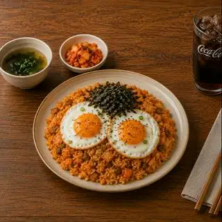Hình ảnh Cơm rang kim chi - 2 trứng ốp la - rong biển vụn