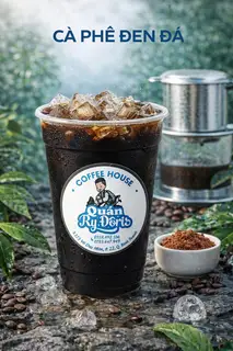 Cà phê đen đá - 38.000 ₫ tại RY Đôris Coffee House - Bánh Mì Nướng Muối Ớt, Cà Phê Muối & Cacao Muối - Nơ Trang Long