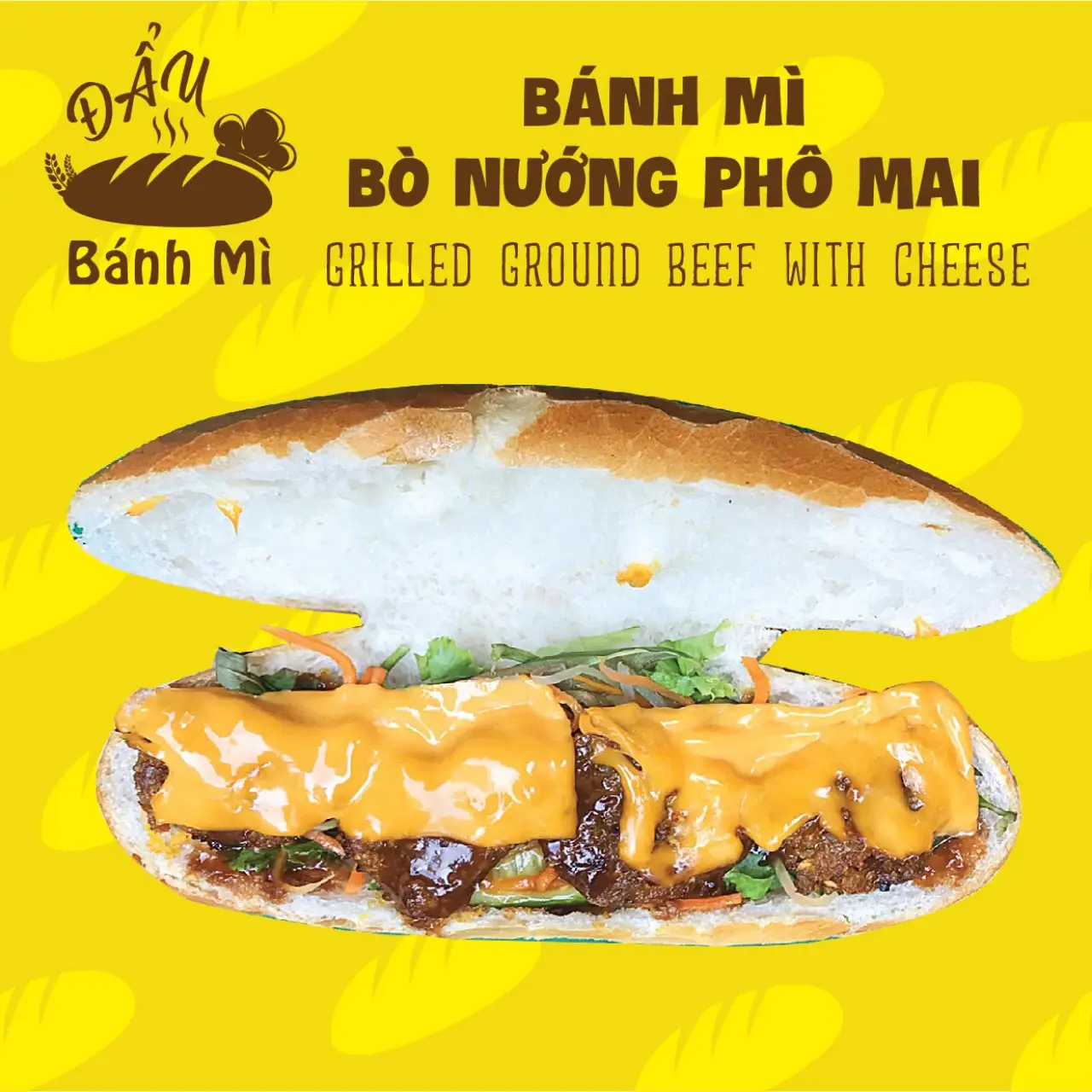 Bánh Mì Bò Nướng Phô Mai - 42.000 ₫ tại Đẩu – Bánh Mì Bò Nướng – An Dương Vương