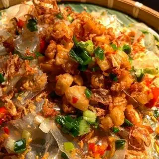 Hình ảnh bánh tráng trộn tóp mỡ thịt heo