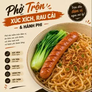 Hình ảnh Phở Trộn Xúc Xích 