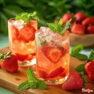 Soda dâu - 45.000 ₫ tại CROISSANDWICH - Bánh Sừng Bò Kẹp Thịt - Trần Đình Xu