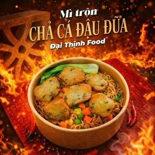 Hình ảnh Mì trộn - chả cá đậu đũa