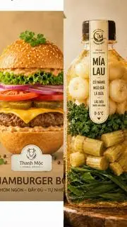 COMBO ĐI HỌC -CÓ ĐÔI- 1 Burger bò + 1 nước thảo mộc - 50.000 ₫ tại THANH MỘC - Herbal Drinks - Nước Sâm Mát Thảo Mộc Mía - Trần Hưng Đạo