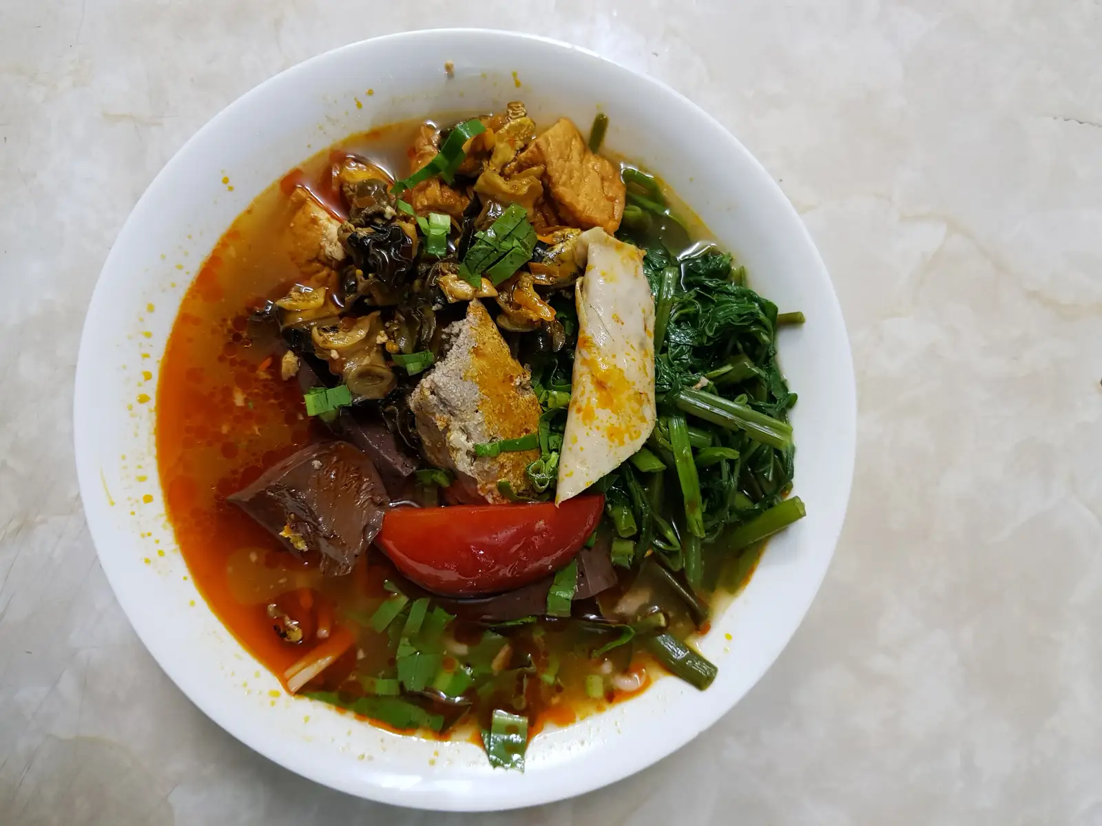 Canh Bún Cua, Chả, Ốc - 55.000 ₫ tại Bún Riêu & Canh Bún - 75 Nguyễn Công Trứ