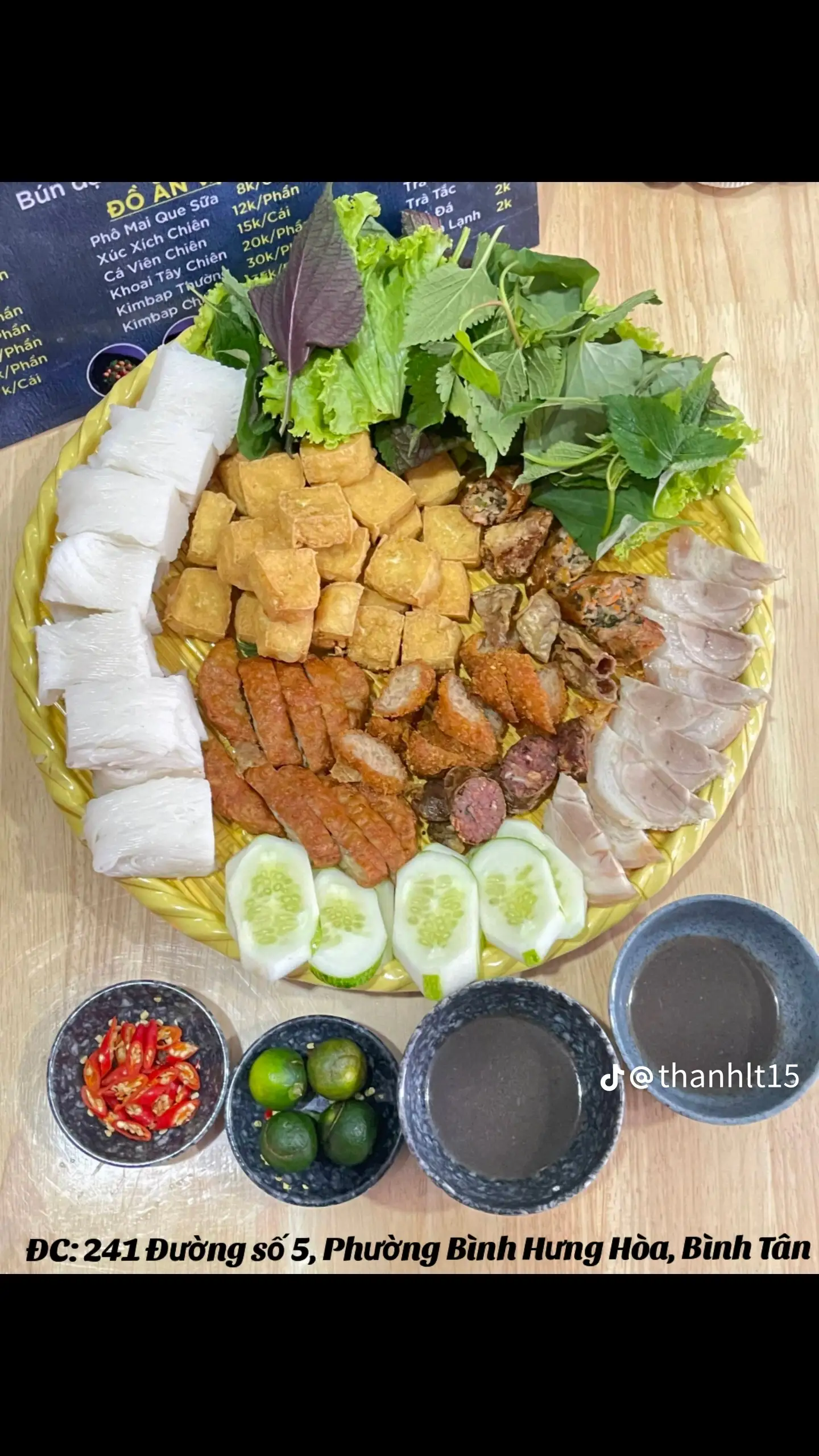 Bún đậu mẹt 2 người - 155.000 ₫ tại Quán 3 Anh Em - Bún Đậu Mắm Tôm & Mì Cay - Liên Khu 4-5