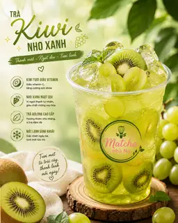 Hình ảnh Trà kiwi nho xanh 