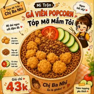 Mì indo trộn gà viên  - 43.000 ₫ tại Chụy Ba Nhi - Bánh Tráng, Mì Trộn & Cá Viên Chiên - Phạm Thế Hiển