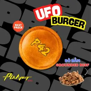 UFO GROUNDED BEEF BURGER (BÒ BẰM) - 59.000 ₫ tại PLANET B42 Fast Food Station - Tacos Pháp & Burger- Khánh Hội